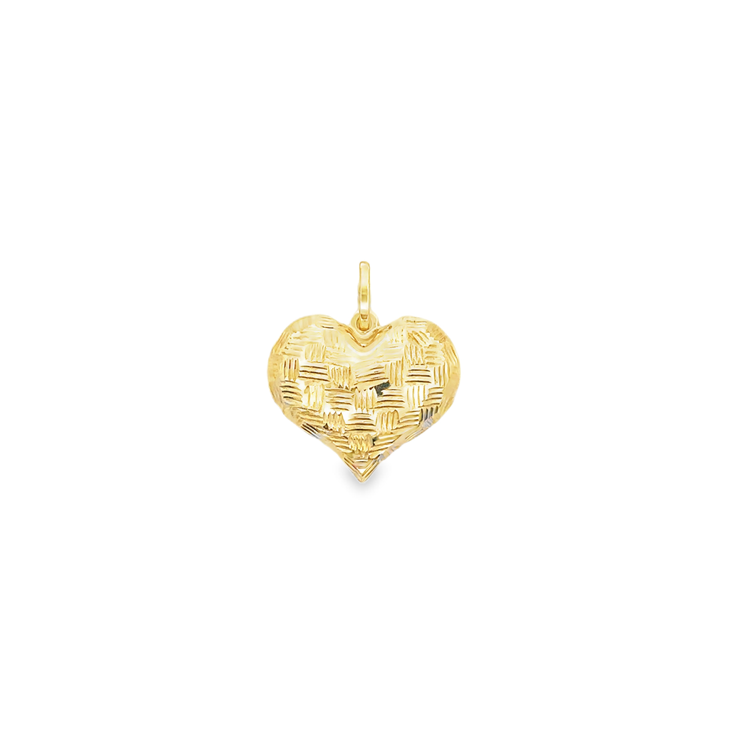 Calliope 18 Karat Yellow Gold Pendant Popheart Diamond Cut