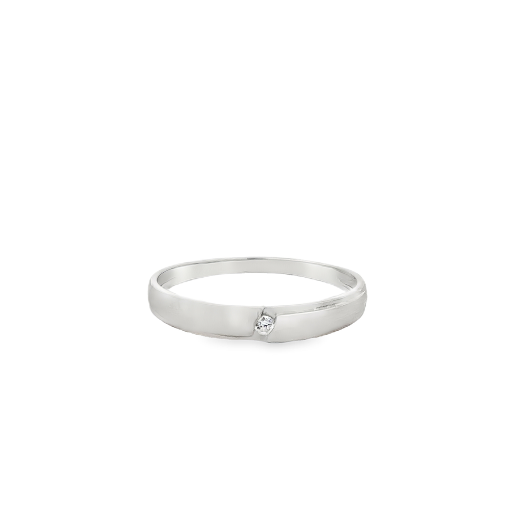 Galatea 18 Karat White Gold Wedding Ring 1 Diamond -. 02 Carat S-8
