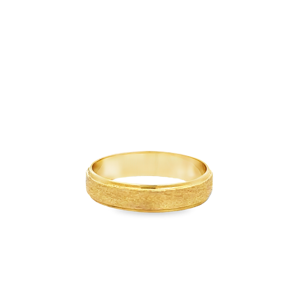 Zanthe 14 Karat Yellow Gold Wedding Ring Matt Design S-8.5