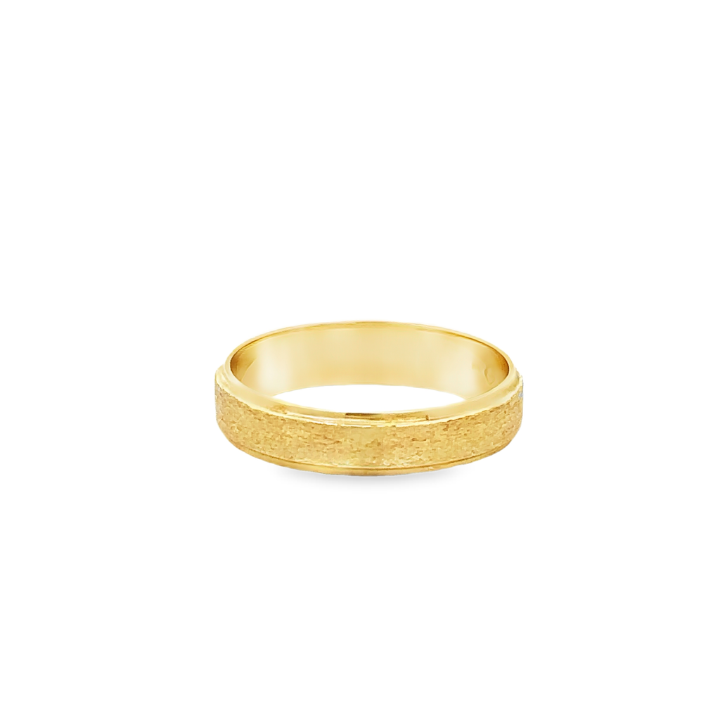 Zanthe 14 Karat Yellow Gold Wedding Ring Matt Design S-8.5