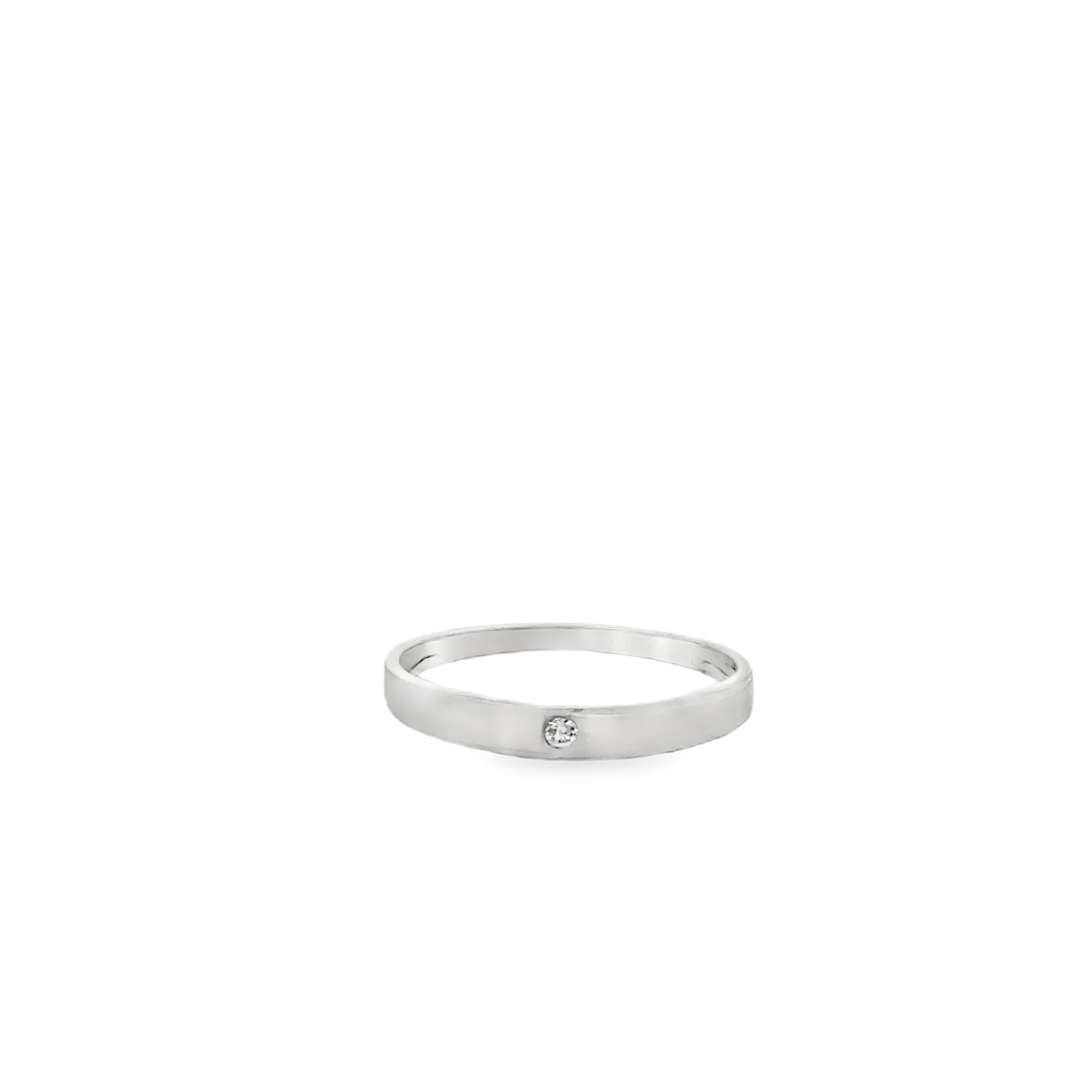 Helia 18 Karat White Gold Wedding Ring 1 Diamond - .015 Carat S-6