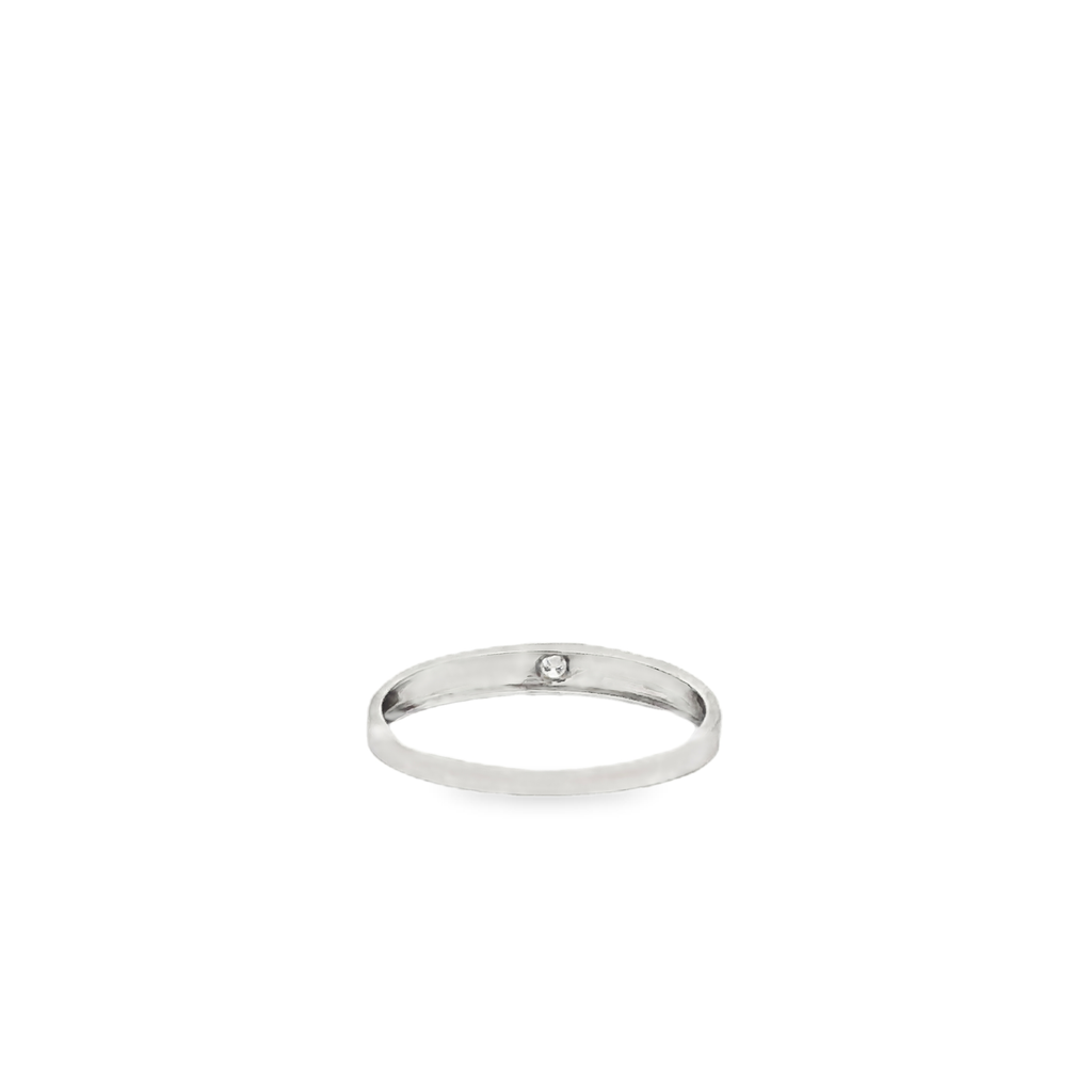 Helia 18 Karat White Gold Wedding Ring 1 Diamond - .015 Carat S-6