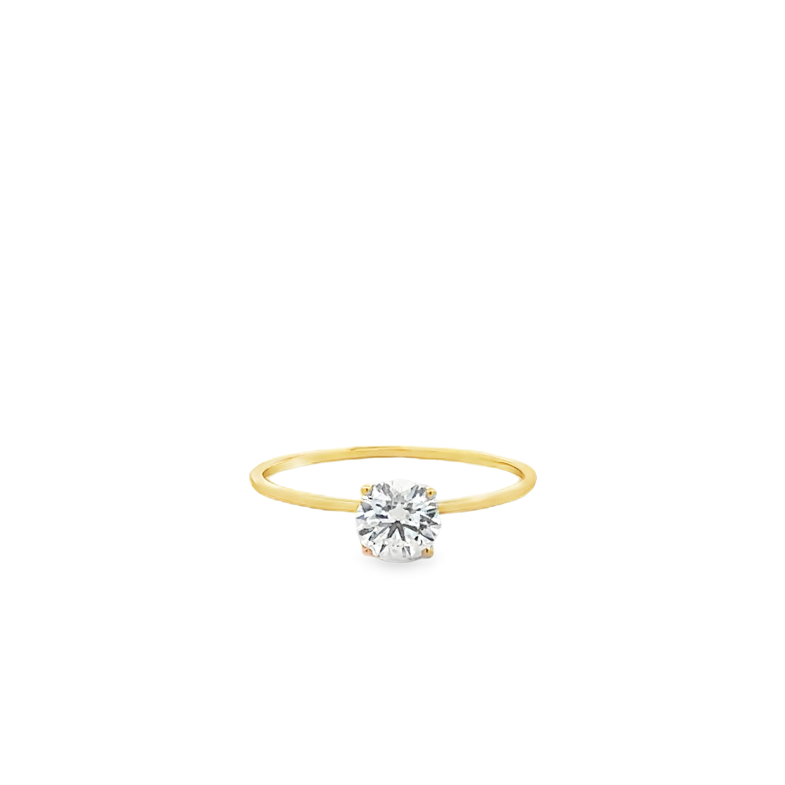 Dione 18 Karat Yellow Gold T-Ring Lab Grown Diamond .50 Carat S-6