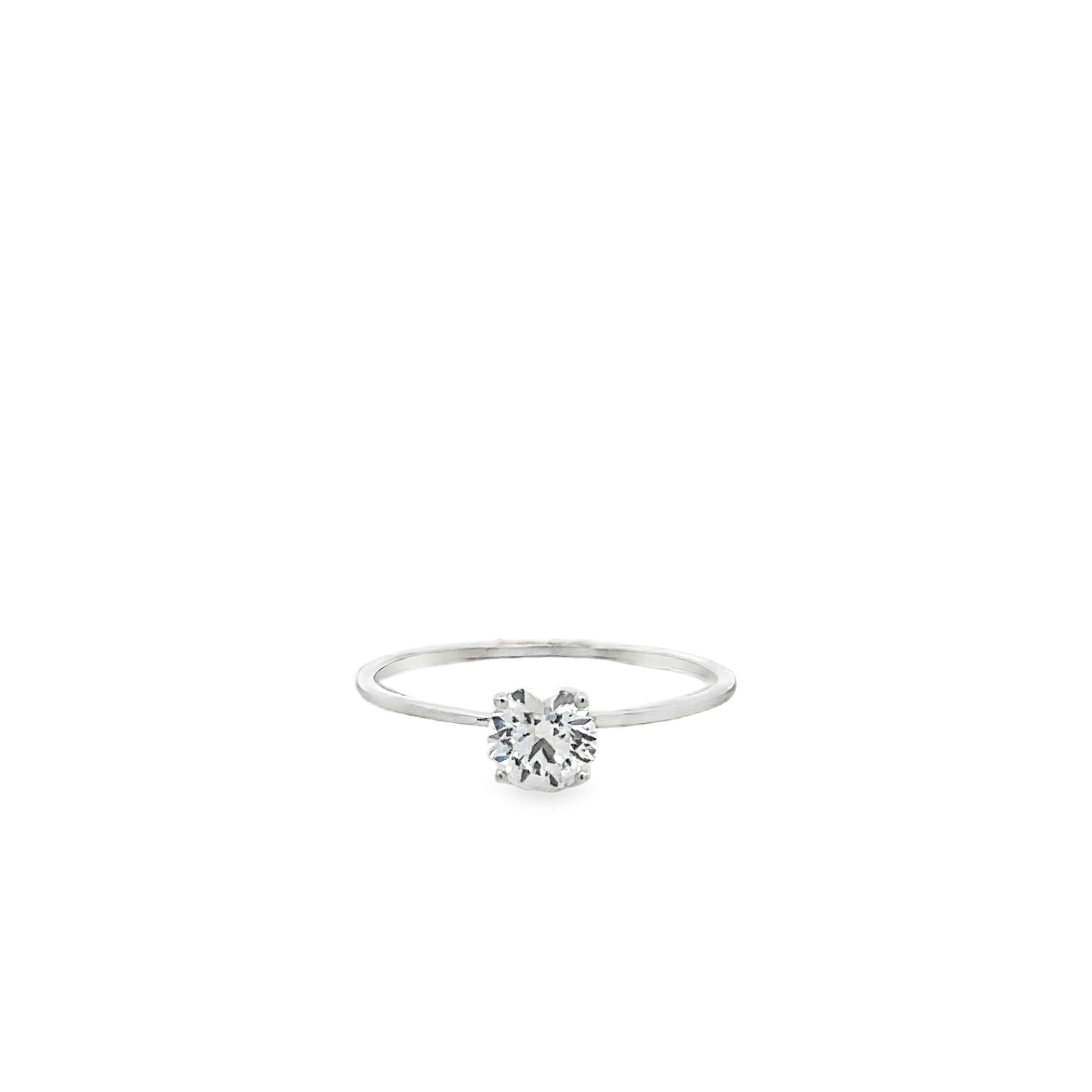 Athénaia 18 Karat White Gold T-Ring Lab Grown Diamond  .50 Carat S-6