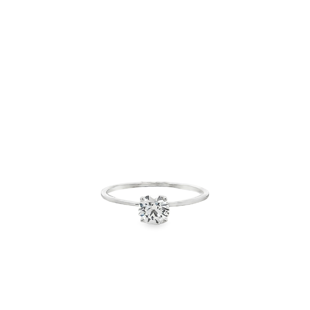 Athénaia 18 Karat White Gold T-Ring Lab Grown Diamond  .50 Carat S-6