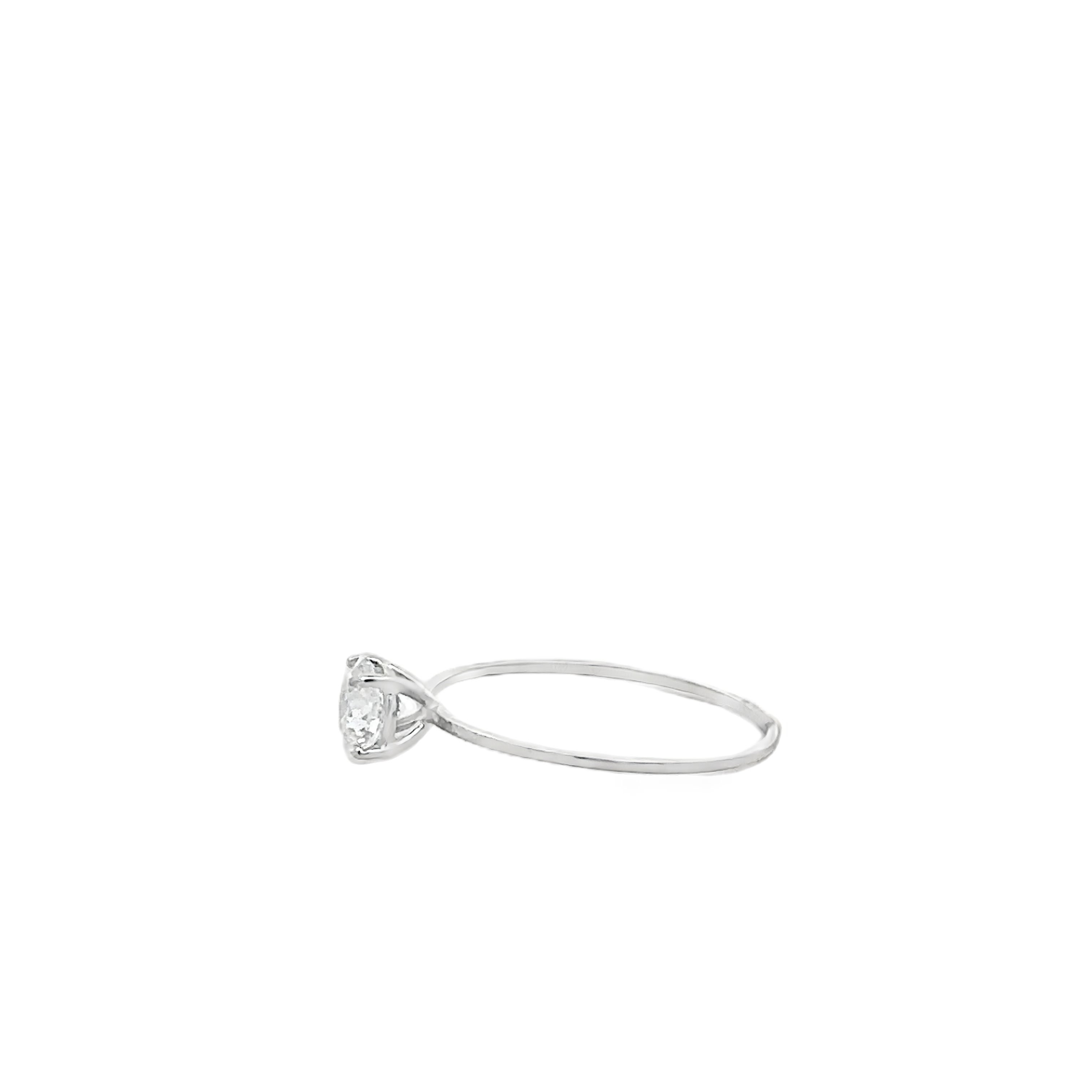 Athénaia 18 Karat White Gold T-Ring Lab Grown Diamond  .50 Carat S-6