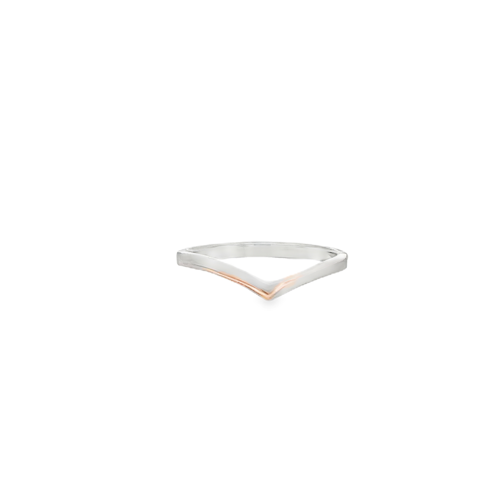 Chrysa Wedding Ring in 18K Two-Tone Gold with Platinum (Size 6)