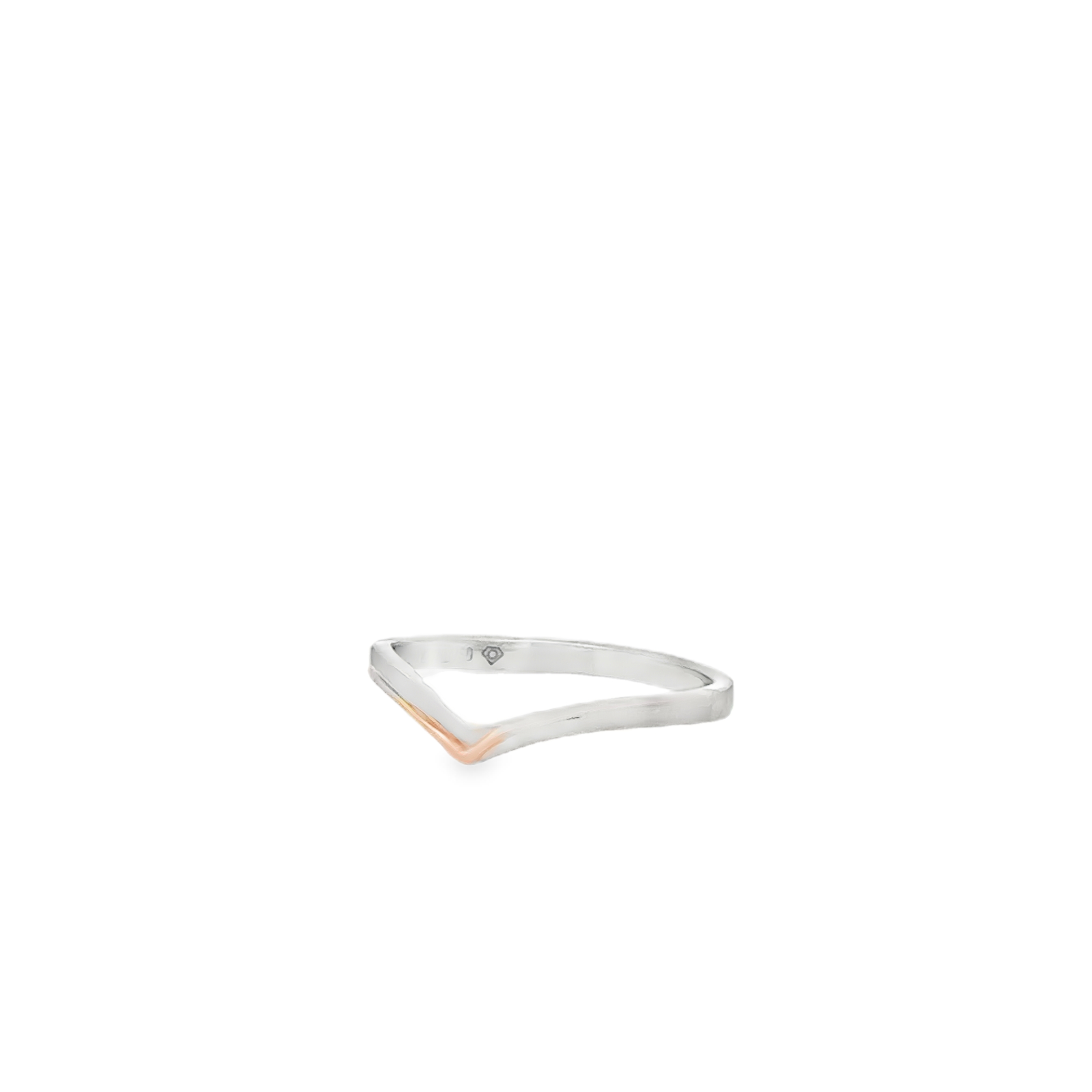 Chrysa Wedding Ring in 18K Two-Tone Gold with Platinum (Size 6)