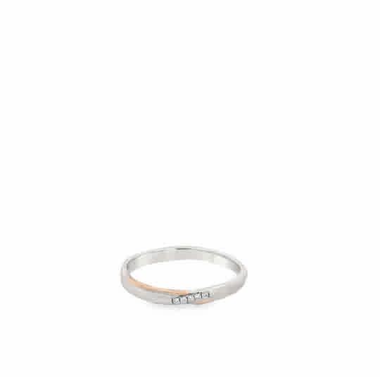 Isolde 18 Karat 2 Tone Platinum Wedding Ring 5 Diamond -.017 Carat S-6