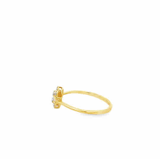 Rosaline 18 Karat Yellow Gold Ring -.04 Carat 14 Round Diamond S-6.5