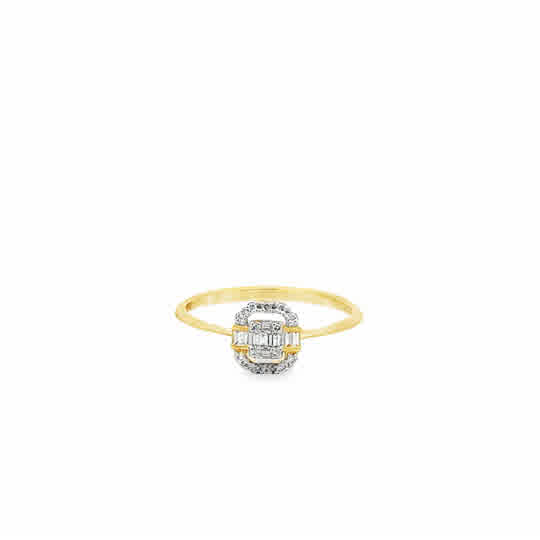 Rosaline 18 Karat Yellow Gold Ring -.04 Carat 14 Round Diamond S-6.5