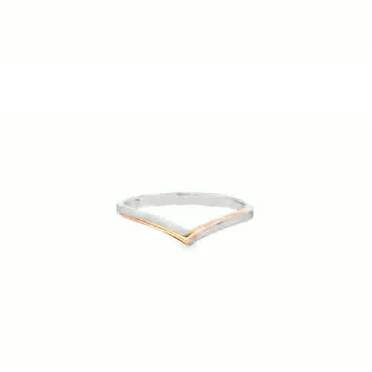 Vivienne 18 Karat 2 Tone Platinum Wedding Ring S-5.5