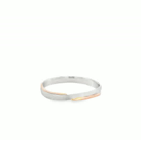 Clarisse 18 Karat 2 Tone Platinum Wedding Ring G Wave Matt S-9.5