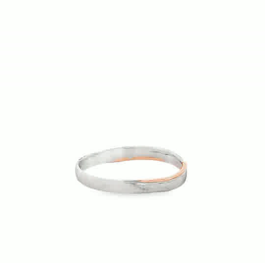 Clarisse 18 Karat 2 Tone Platinum Wedding Ring G Wave Matt S-9.5