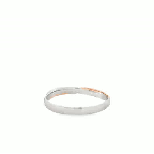 Clarisse 18 Karat 2 Tone Platinum Wedding Ring G Wave Matt S-9.5