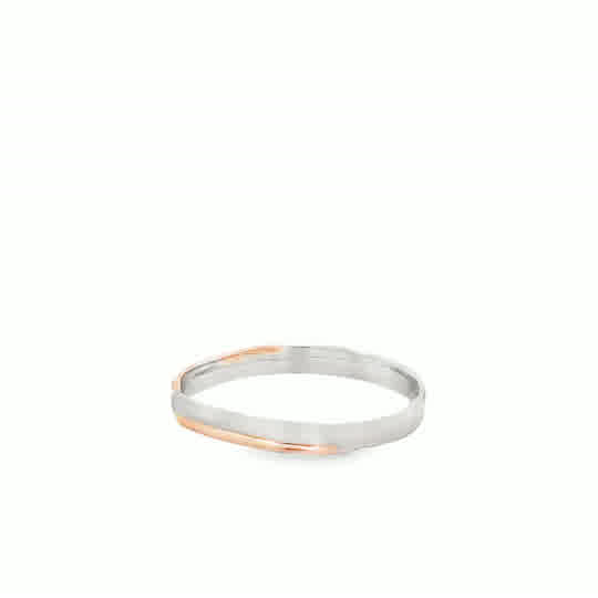 Clarisse 18 Karat 2 Tone Platinum Wedding Ring G Wave Matt S-9.5