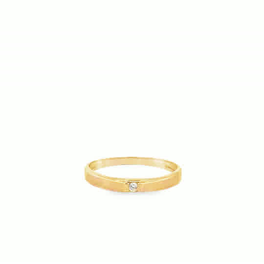Mirabelle 18 Karat Yellow Gold Wedding Ring .03 Carat S-9.5