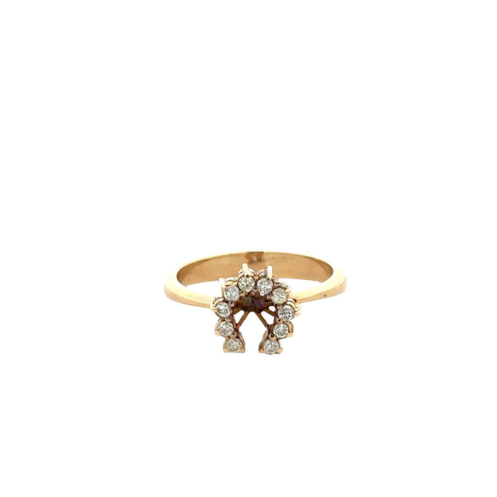 Celestia Horseshoe Ring with Diamond Accents in 14K Yellow Gold