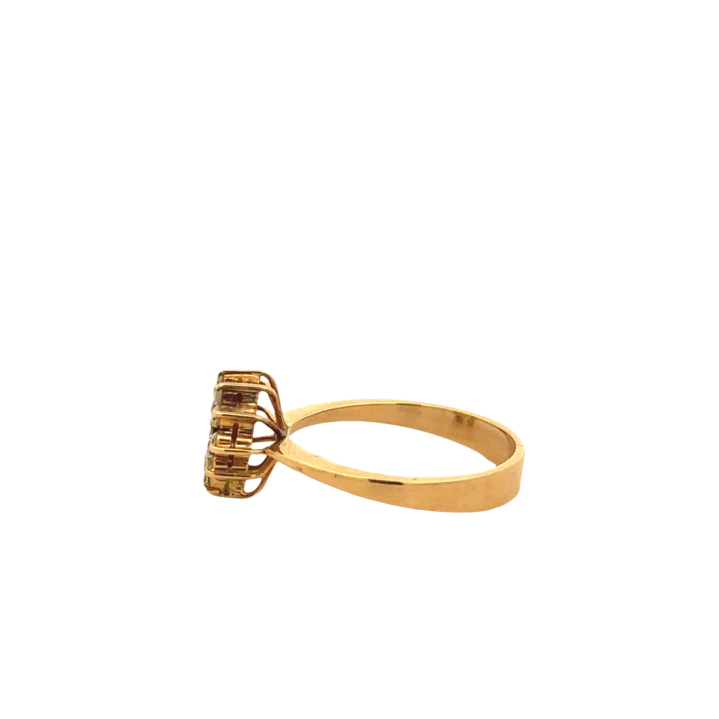 Celestia Horseshoe Ring with Diamond Accents in 14K Yellow Gold