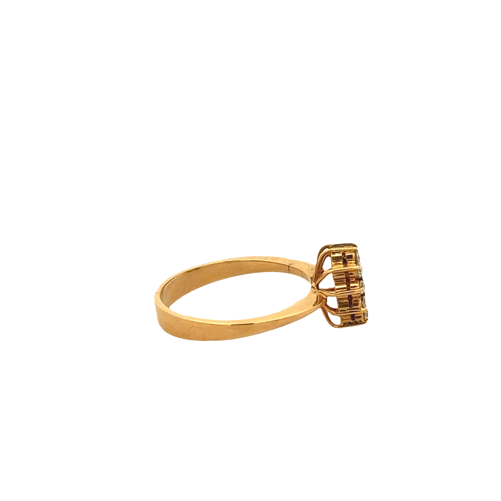 Celestia Horseshoe Ring with Diamond Accents in 14K Yellow Gold
