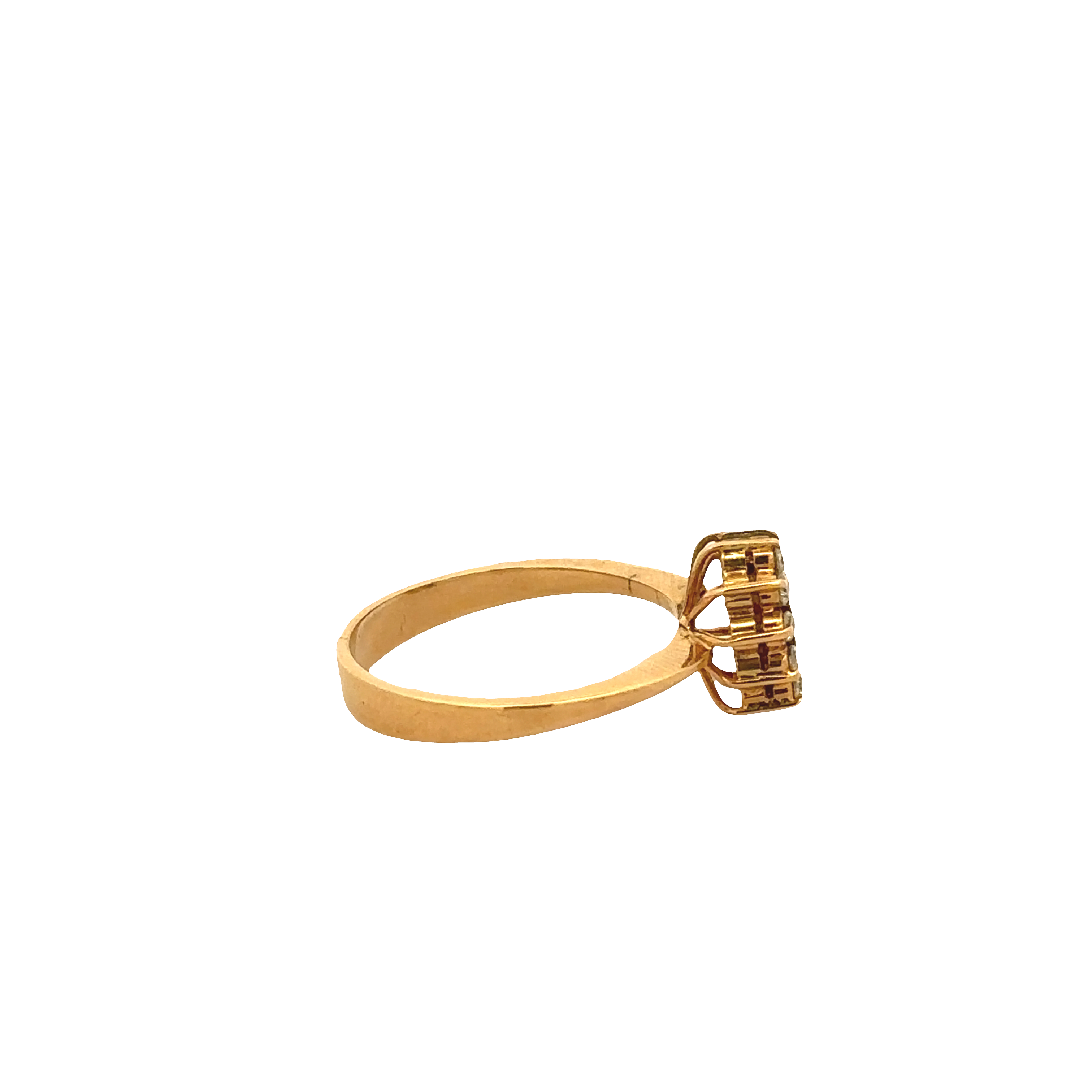 Celestia Horseshoe Ring with Diamond Accents in 14K Yellow Gold