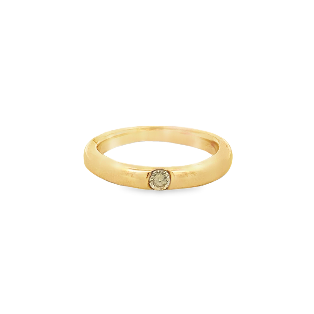 Lucienne Wedding Ring with Diamond Accent in 14K Yellow Gold