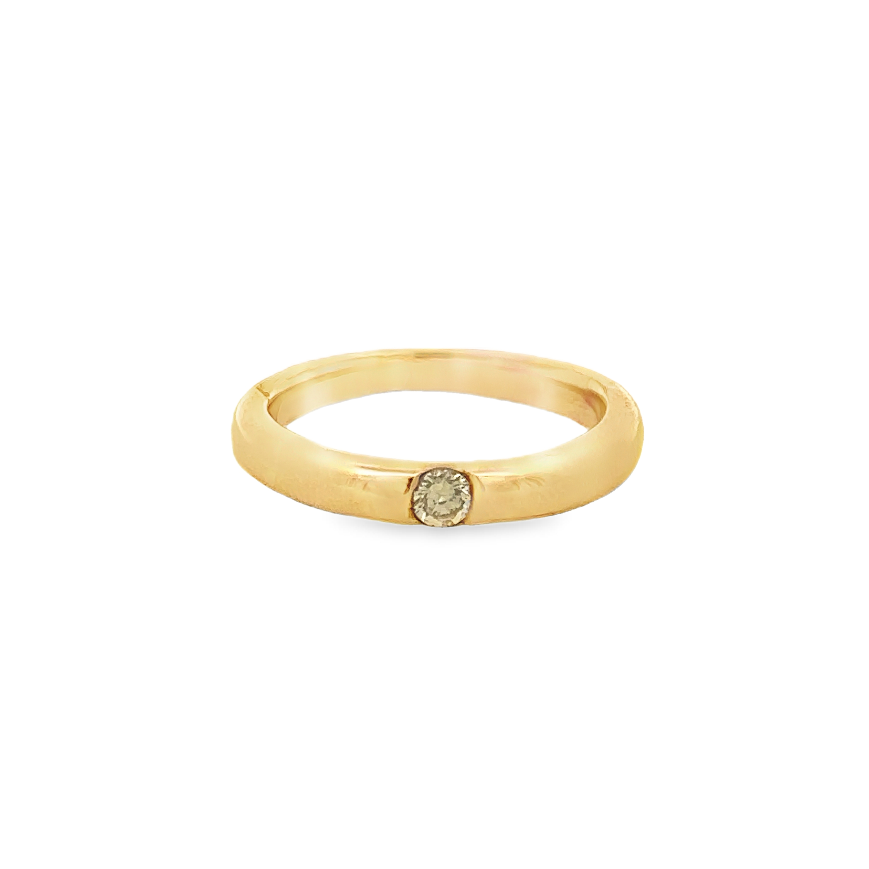 Lucienne Wedding Ring with Diamond Accent in 14K Yellow Gold