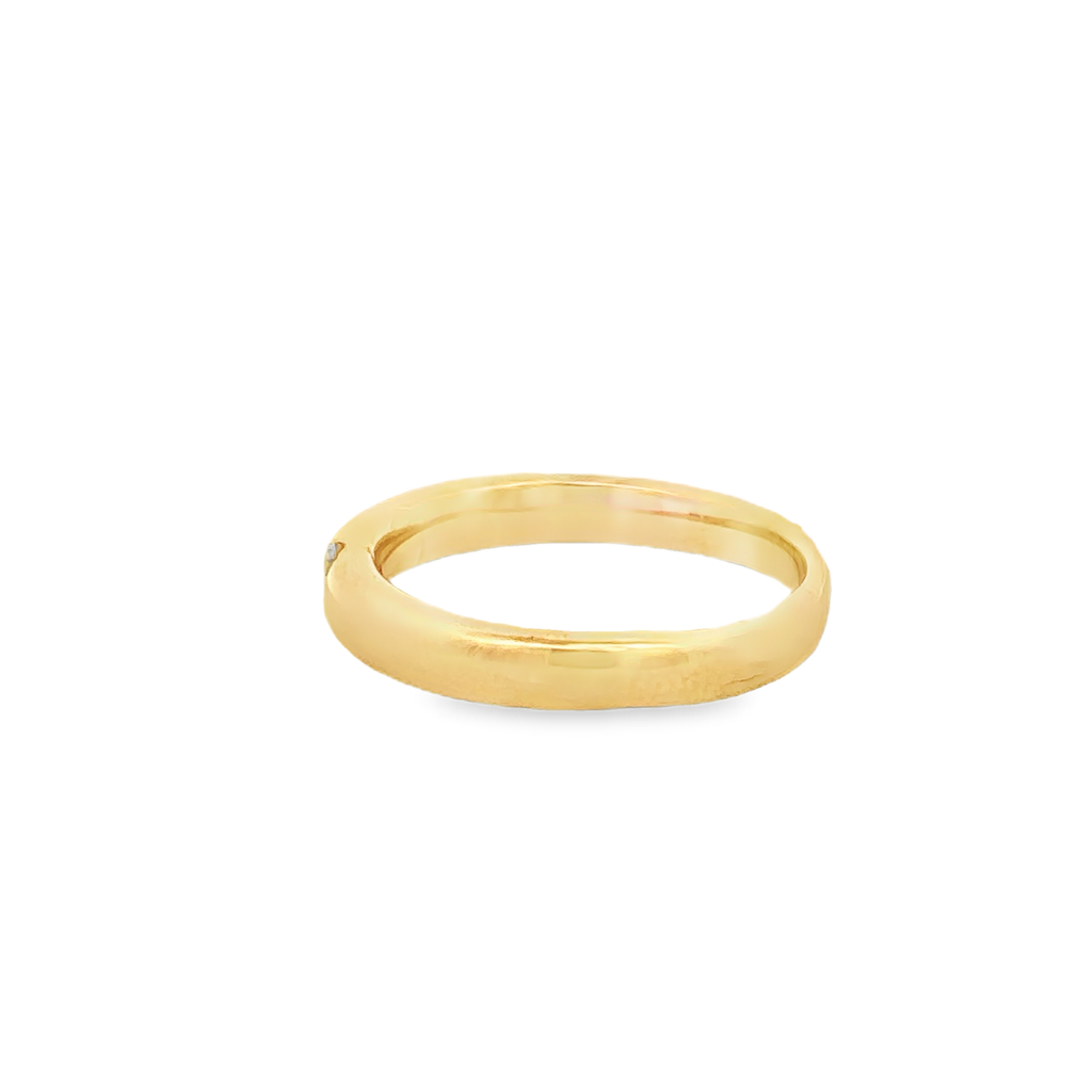 Lucienne Wedding Ring with Diamond Accent in 14K Yellow Gold