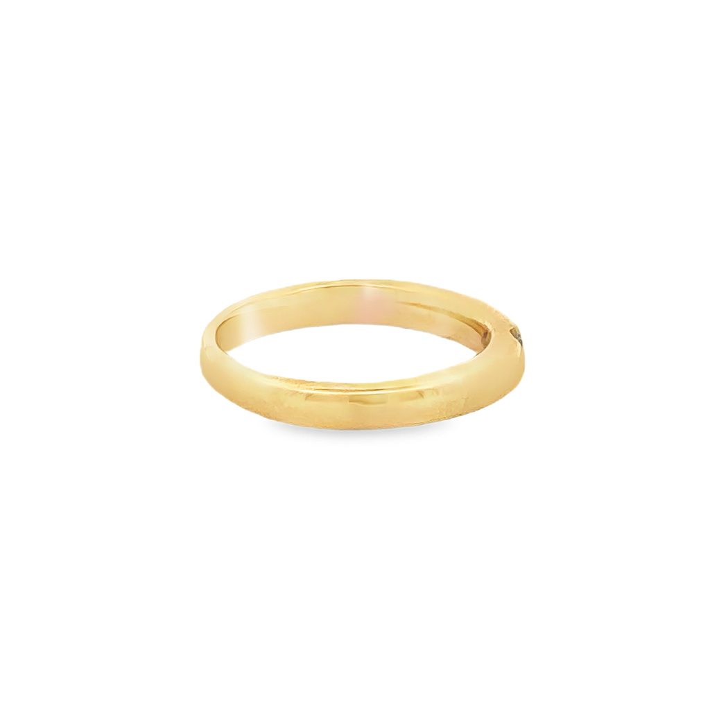 Lucienne Wedding Ring with Diamond Accent in 14K Yellow Gold