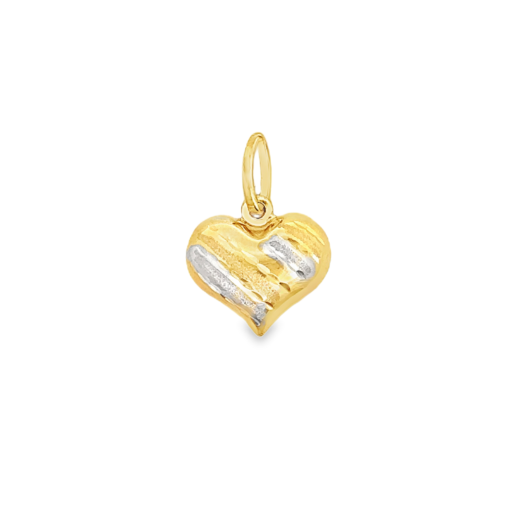 Iris Pop Heart Pendant in 18K Two-Tone Gold