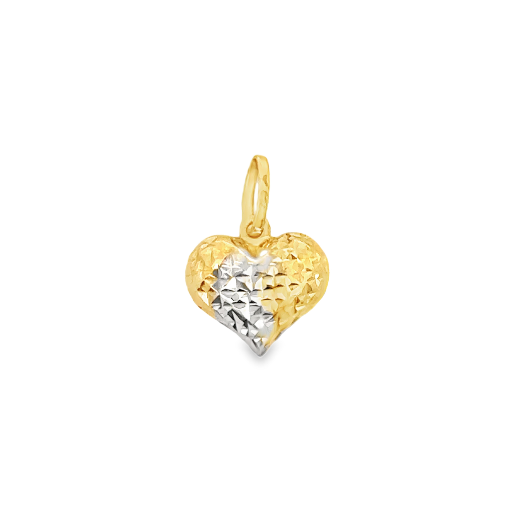 Aurum  Diamond-Cut Pop Heart Pendant in 18K Two-Tone Gold