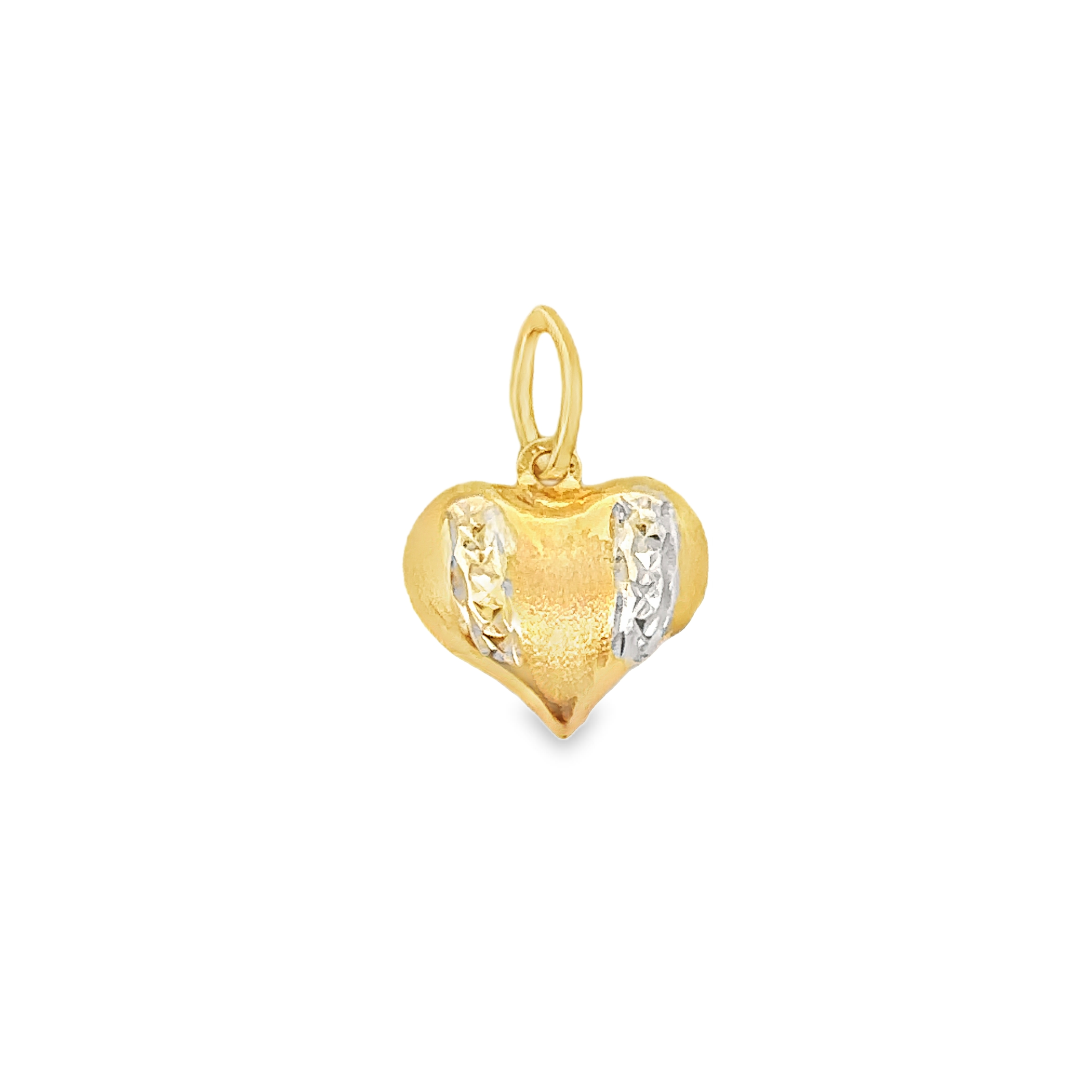Nocturne  Pop Heart Pendant with Line Design in 18K Two-Tone Gold