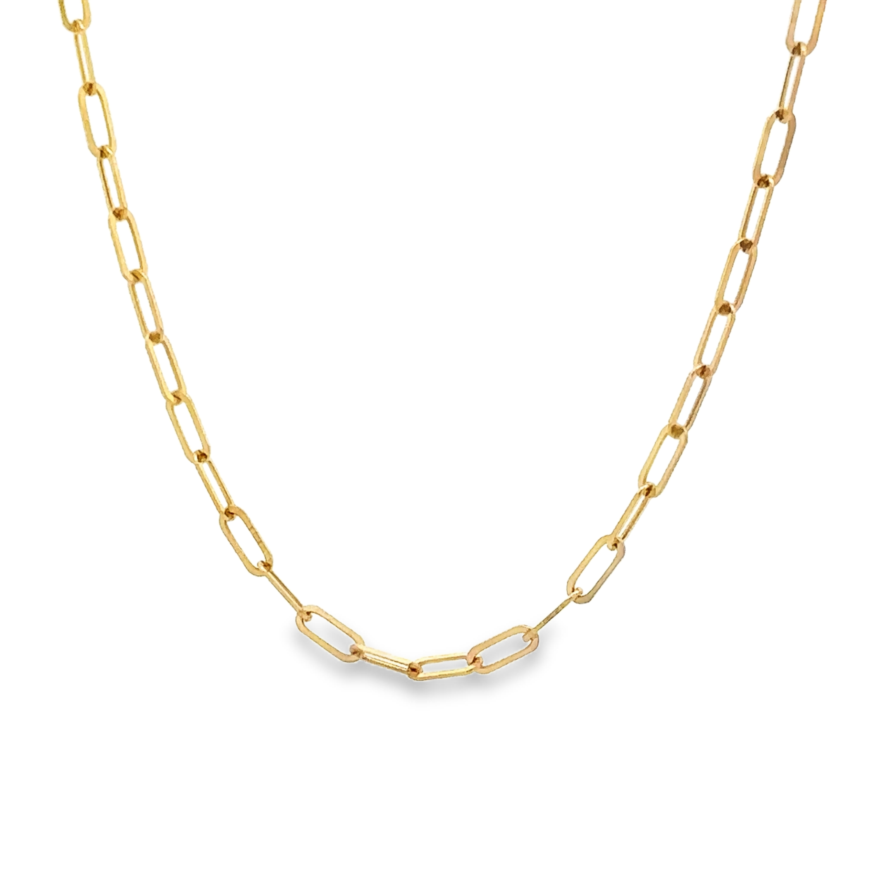 Solstice Paper Clip Necklace in 18K Yellow Gold, 18 inches