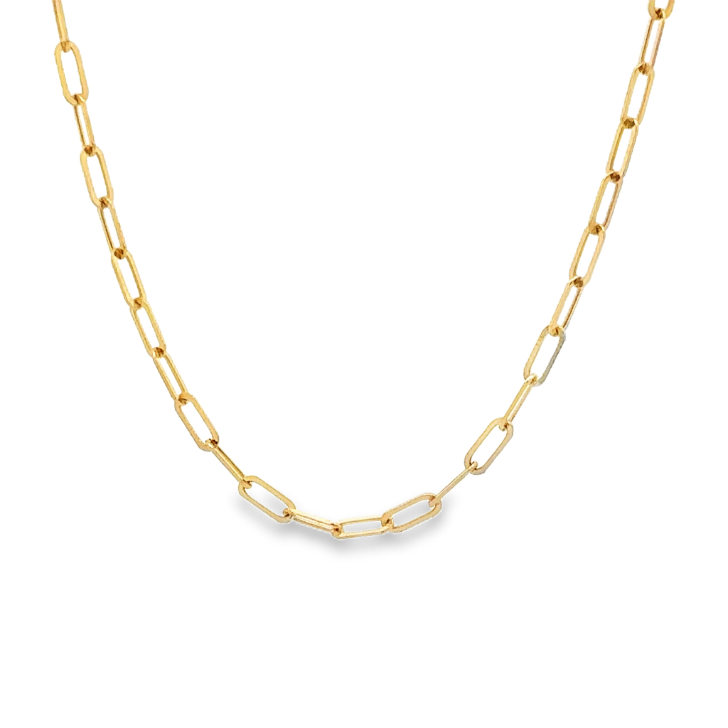 Solstice Paper Clip Necklace in 18K Yellow Gold, 18 inches