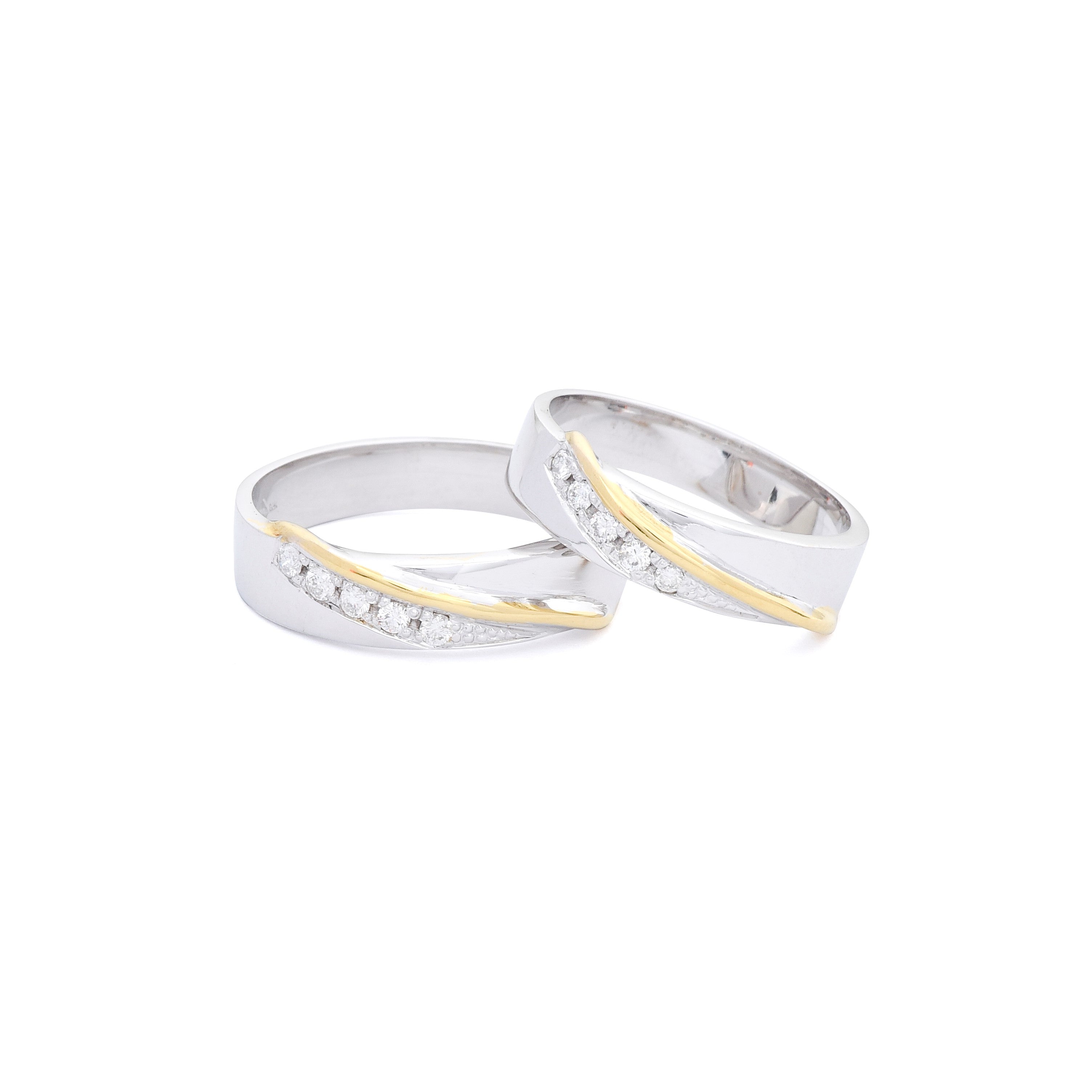 AMALA WEDDING RINGS 14K Two tone1