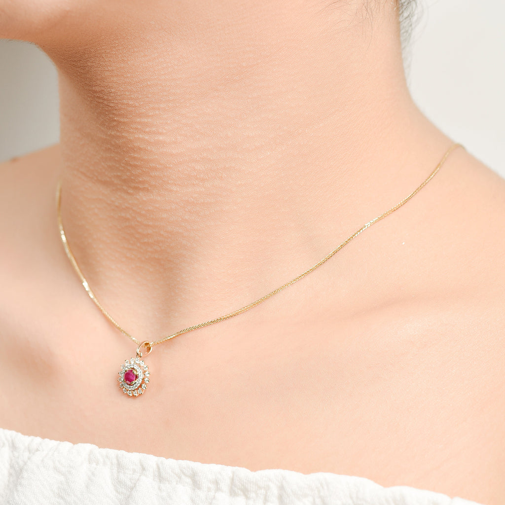 Diana Flower 18k Three Tone Gold Pendant | Ocampo's Fine Jewellery