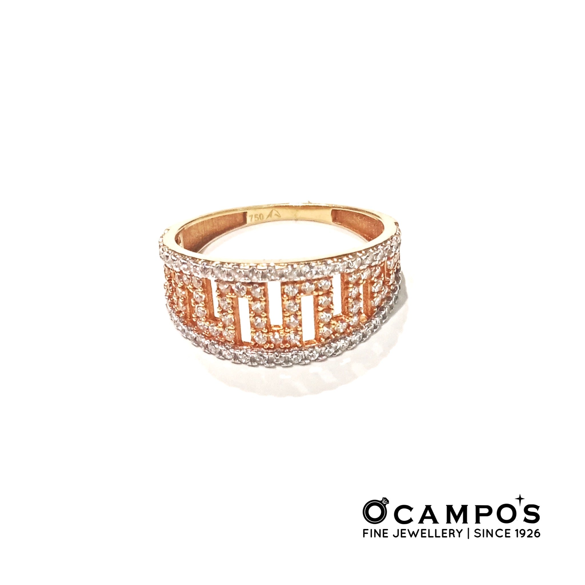 Zandra 18k  Yellow Gold Ring with Zirconia Stones | Ocampo's Fine Jewellery