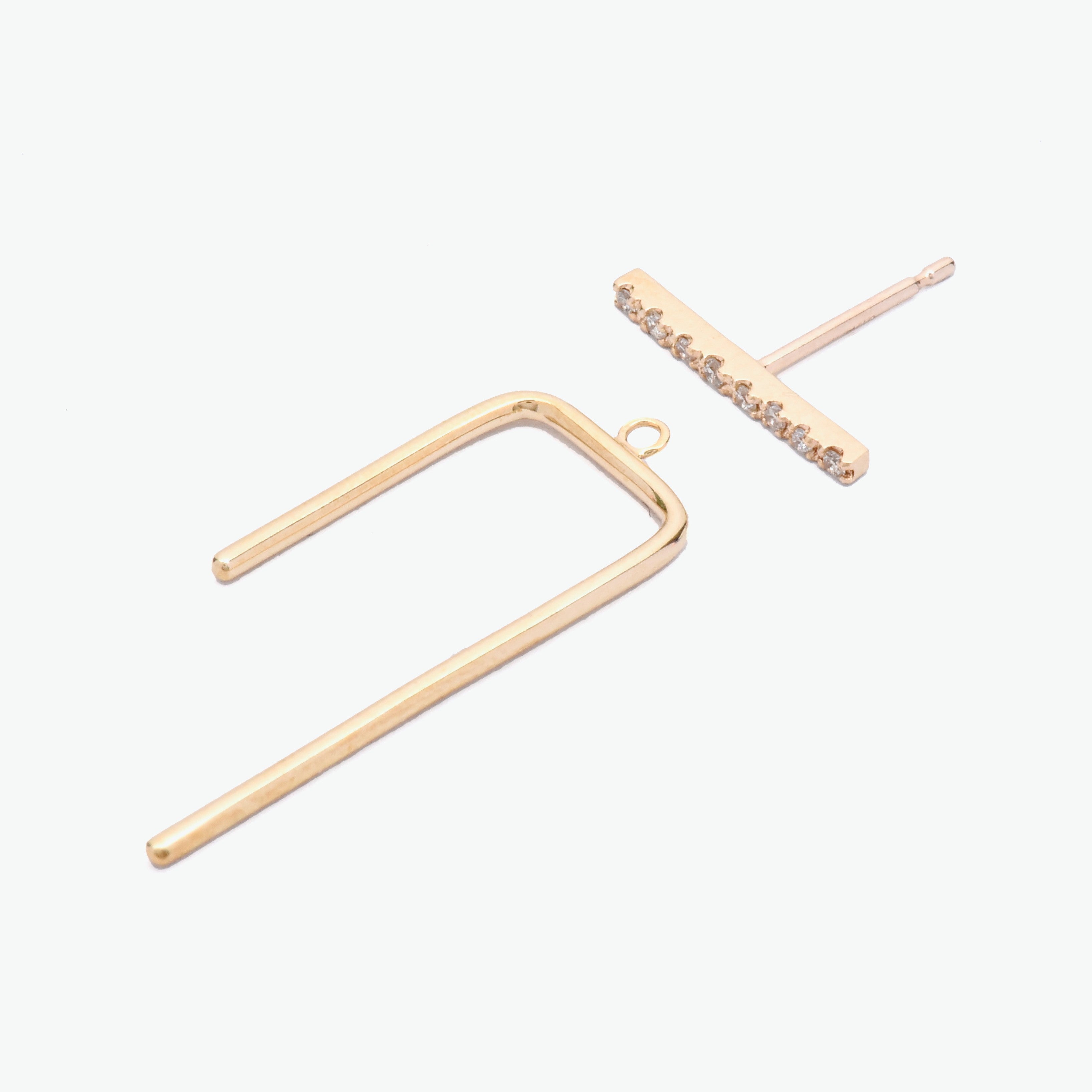 Mikia 10k Yellow Gold Diamond Detachable Dangling Earring | Ocampo's Fine Jewellery